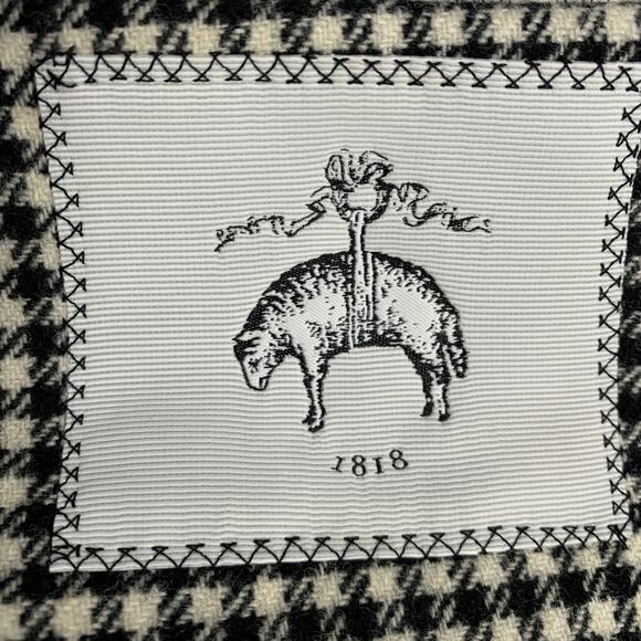 BLACK FLEECE Size 38 Black White Checkered Wool Notch Lapel Suit - Picture 9 of 13